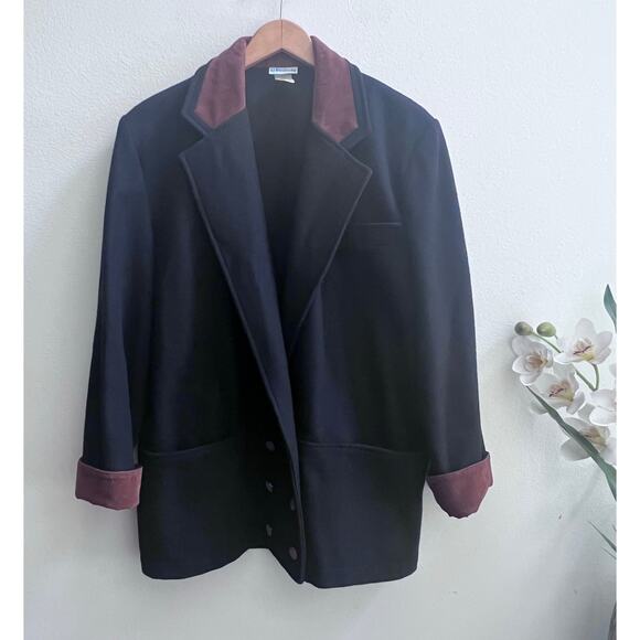 La Redoute Double Breasted Wool Blend Blazer Women's Jacket 38/40 Made in France - Picture 1 of 9